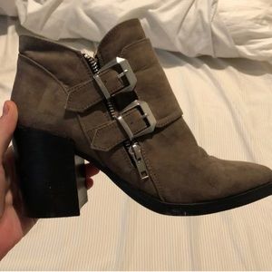 Forever 21 Taupe Buckle Boots